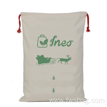 Cotton Drawstring Canvas Christmas Bag